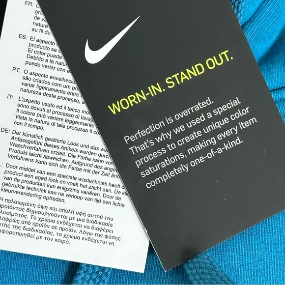 NIKE standard fit MENS SWEATSHIRT blue hooded HOODIE kangaroo pocket SMALL - Picture 8 of 14